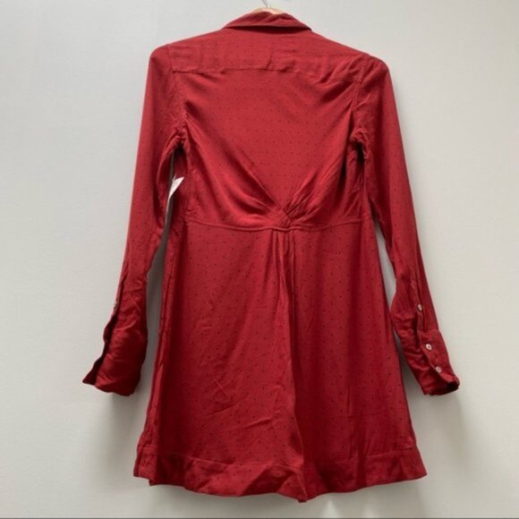 NWT Free People This Town Red Polka Dot‎ Shirt Dress XS - Picture 5 of 9